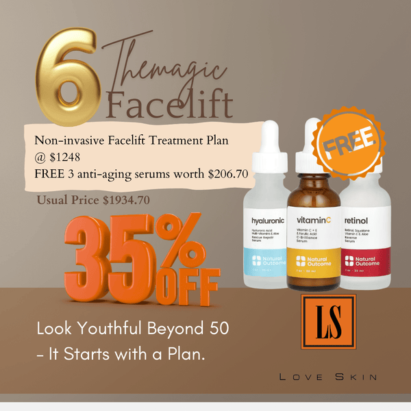 Themagic Face Treatment Plan - 6 Intensive Skin Tightening Treatments: Tighten, Lift, and Transform your skin FREE 3 Anti - aging Serums